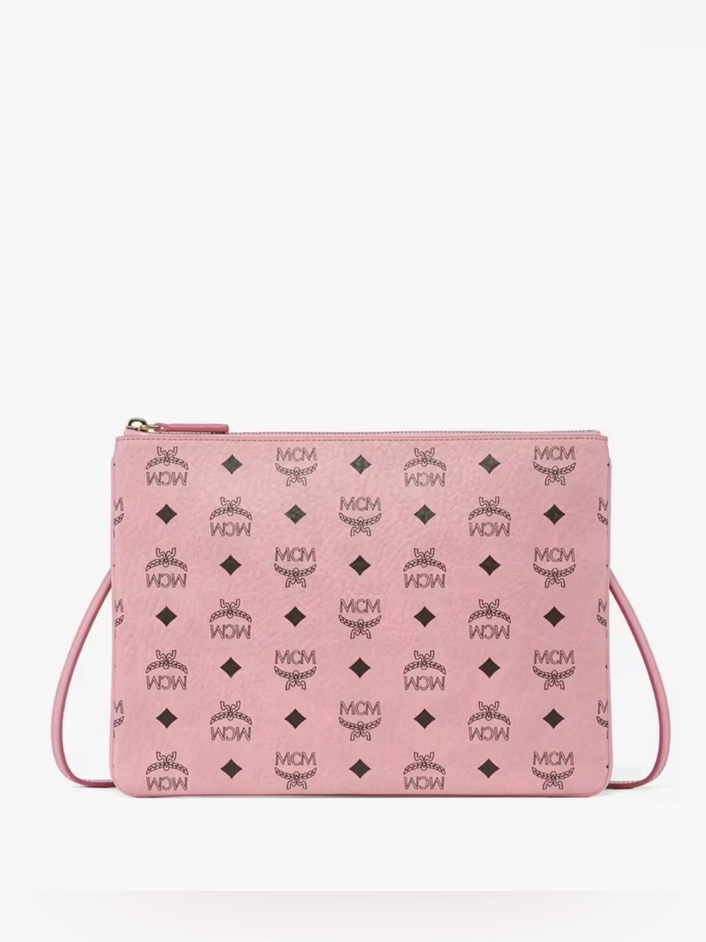 MCM Pink Crossbody Pouch In Visetos Original